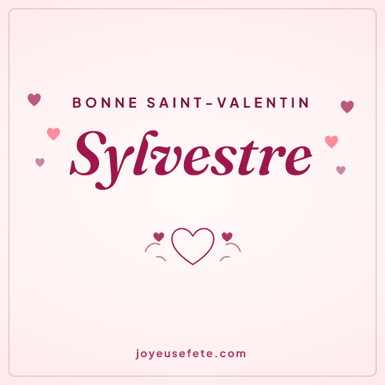 Image carrée « Bonne Saint-Valentin Sylvestre » pour WhatsApp