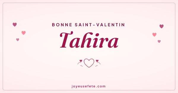 Image « Bonne Saint-Valentin Tahira » au format large