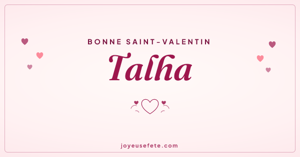 Image « Bonne Saint-Valentin Talha » au format large