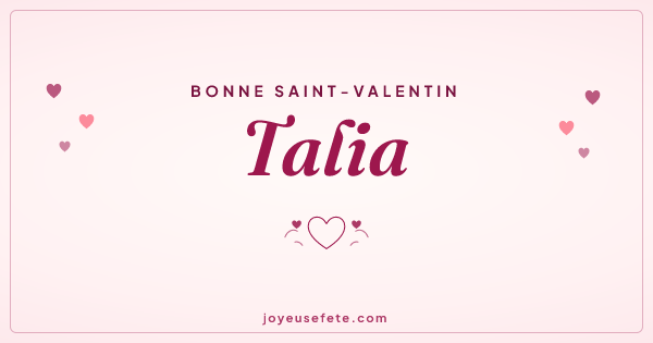 Image « Bonne Saint-Valentin Talia » au format large