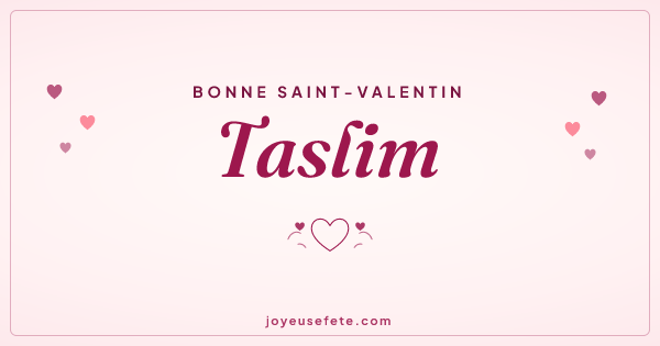Image « Bonne Saint-Valentin Taslim » au format large