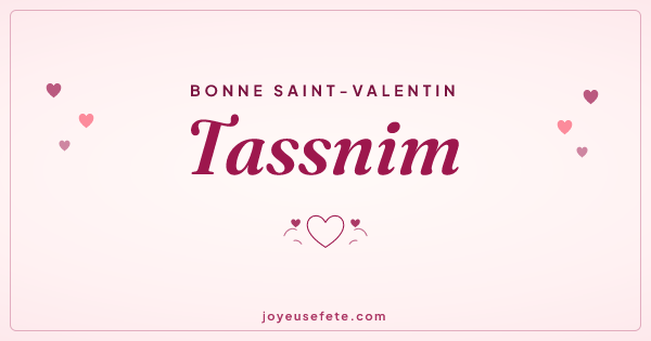 Image « Bonne Saint-Valentin Tassnim » au format large