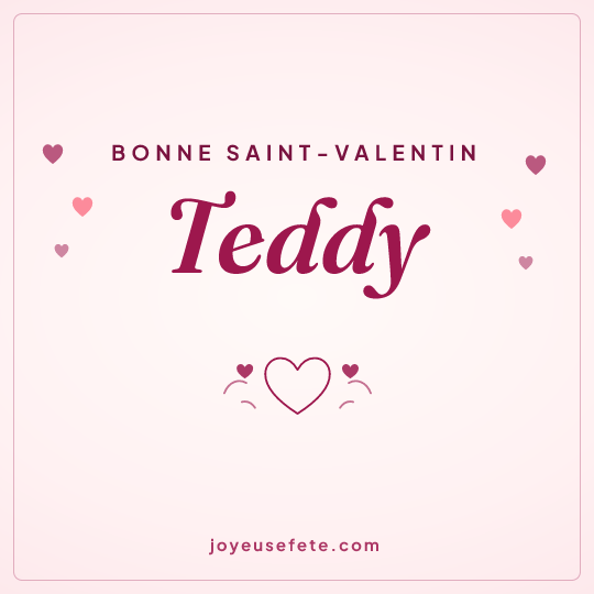 Image carrée « Bonne Saint-Valentin Teddy » pour WhatsApp