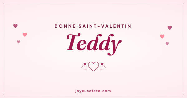 Image « Bonne Saint-Valentin Teddy » au format large