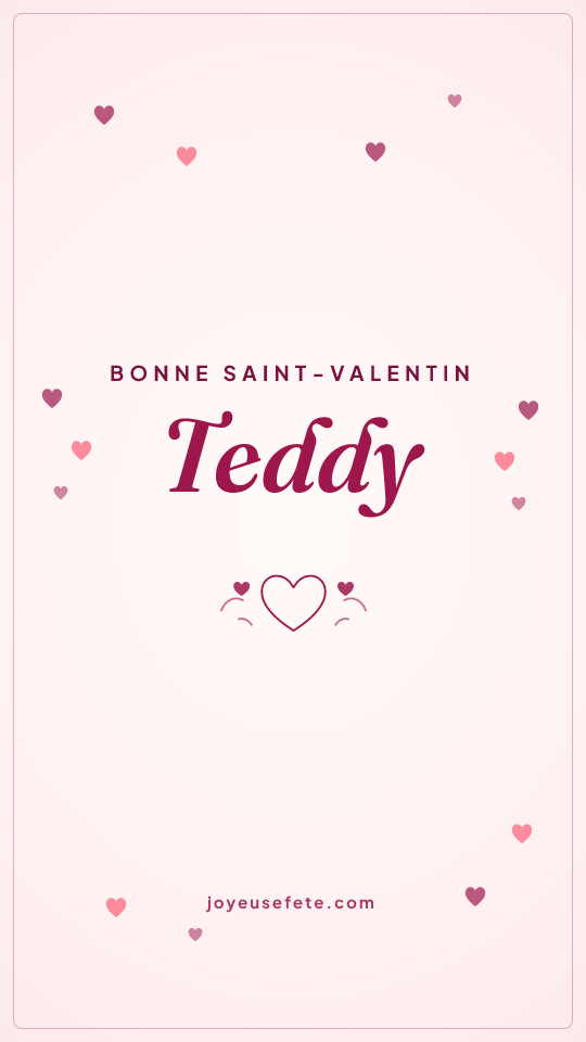 Image « Bonne Saint-Valentin Teddy » au format story