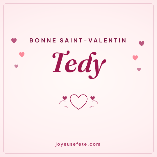 Image carrée « Bonne Saint-Valentin Tedy » pour WhatsApp