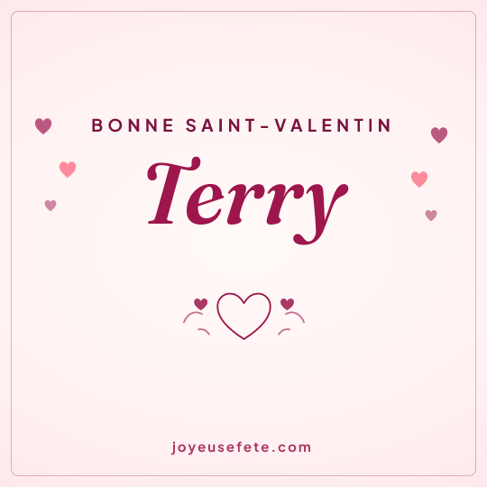 Image carrée « Bonne Saint-Valentin Terry » pour WhatsApp