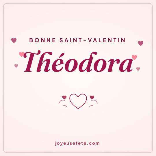 Image carrée « Bonne Saint-Valentin Théodora » pour WhatsApp