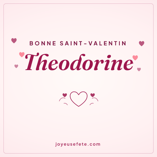 Image carrée « Bonne Saint-Valentin Theodorine » pour WhatsApp