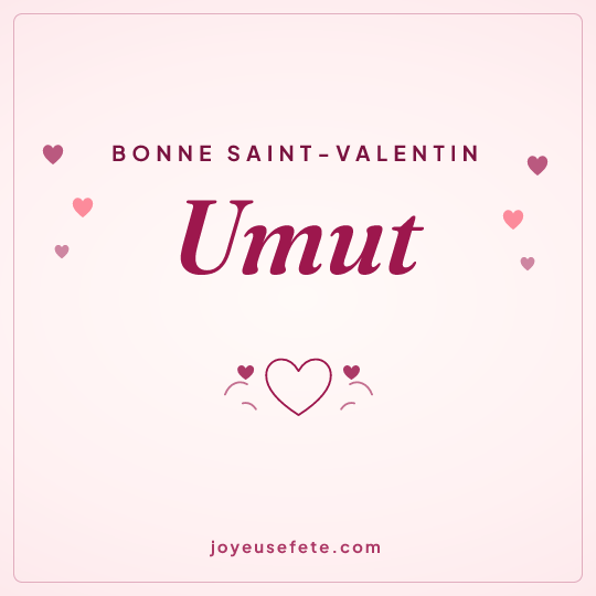Image carrée « Bonne Saint-Valentin Umut » pour WhatsApp