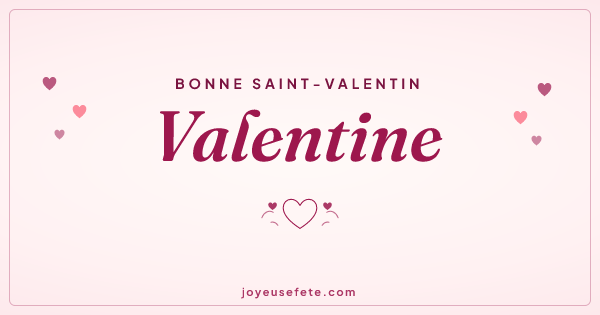 Image « Bonne Saint-Valentin Valentine » au format large
