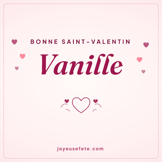 Image carrée « Bonne Saint-Valentin Vanille » pour WhatsApp