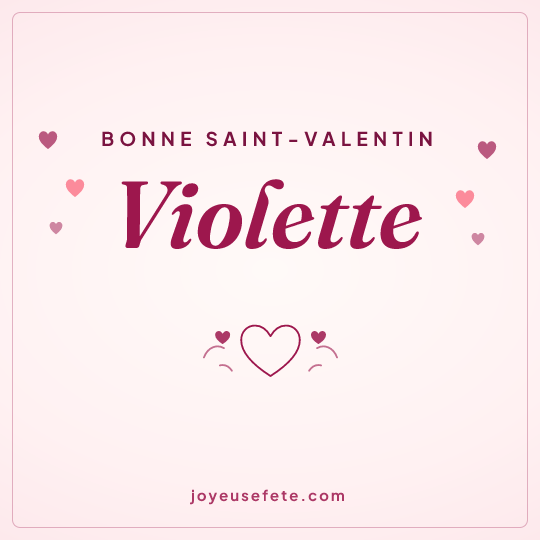 Image carrée « Bonne Saint-Valentin Violette » pour WhatsApp