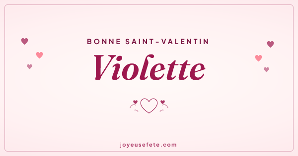 Image « Bonne Saint-Valentin Violette » au format large