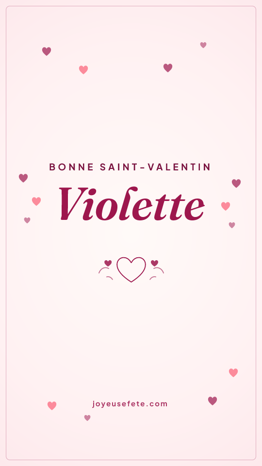 Image « Bonne Saint-Valentin Violette » au format story