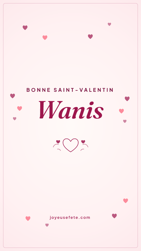 Image « Bonne Saint-Valentin Wanis » au format story