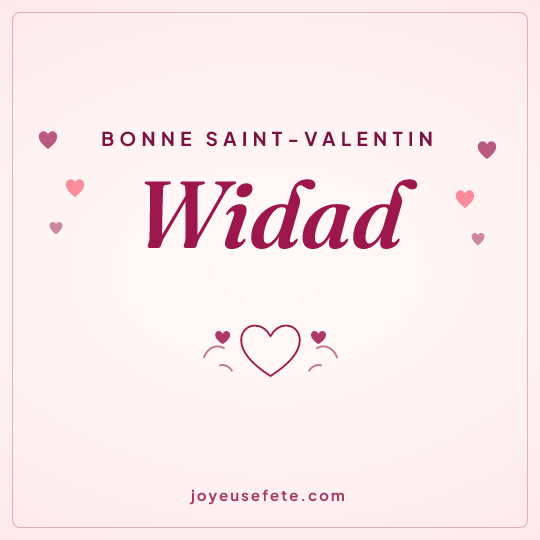 Image carrée « Bonne Saint-Valentin Widad » pour WhatsApp