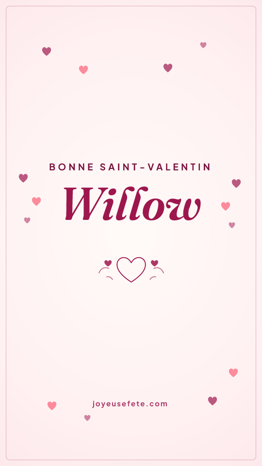 Image « Bonne Saint-Valentin Willow » au format story