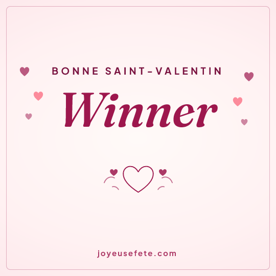 Image carrée « Bonne Saint-Valentin Winner » pour WhatsApp