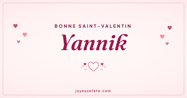 Image « Bonne Saint-Valentin Yannik » au format large