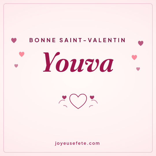 Image carrée « Bonne Saint-Valentin Youva » pour WhatsApp
