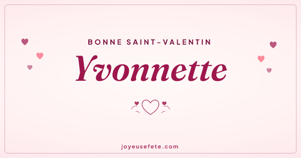 Image « Bonne Saint-Valentin Yvonnette » au format large