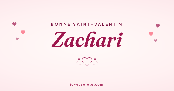 Image « Bonne Saint-Valentin Zachari » au format large