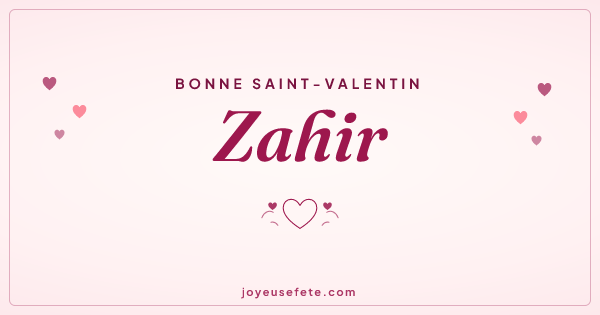 Image « Bonne Saint-Valentin Zahir » au format large