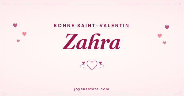 Image « Bonne Saint-Valentin Zahra » au format large