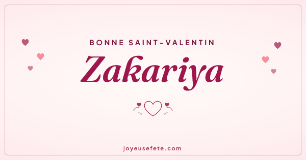 Image « Bonne Saint-Valentin Zakariya » au format large