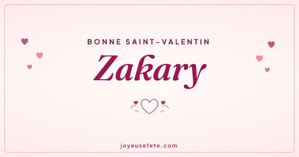Image « Bonne Saint-Valentin Zakary » au format large