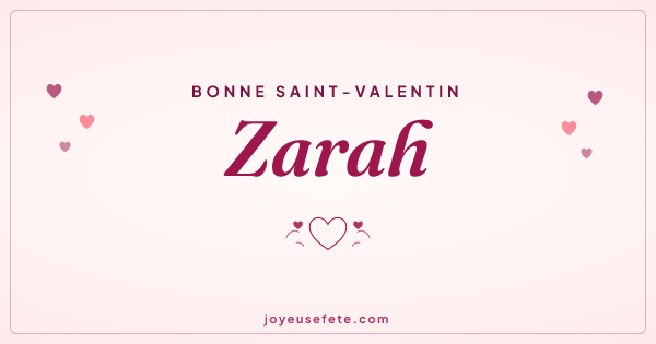 Image « Bonne Saint-Valentin Zarah » au format large