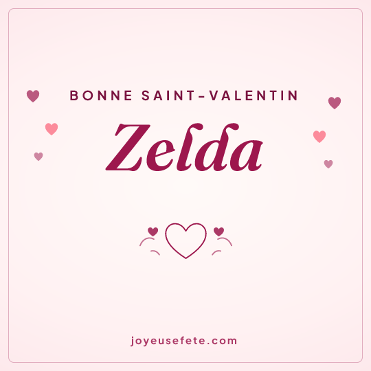 Image carrée « Bonne Saint-Valentin Zelda » pour WhatsApp