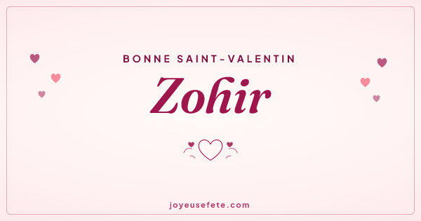 Image « Bonne Saint-Valentin Zohir » au format large