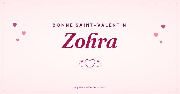 Image « Bonne Saint-Valentin Zohra » au format large
