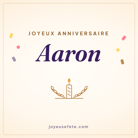 Image carrée « Joyeux anniversaire Aaron » pour WhatsApp