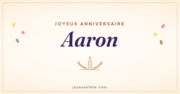 Image « Joyeux anniversaire Aaron » au format large