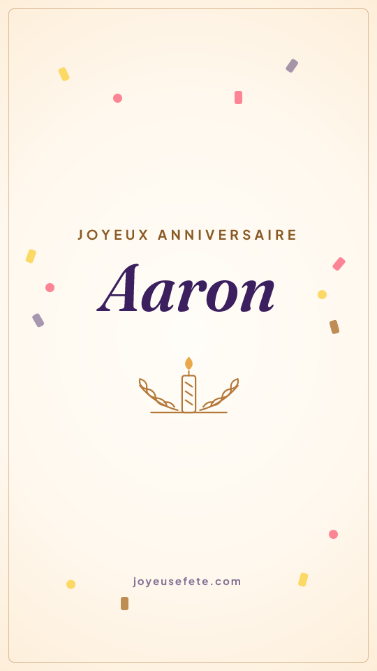 Image « Joyeux anniversaire Aaron » au format story