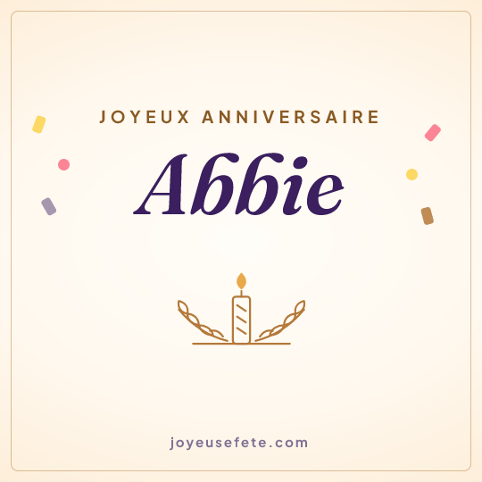 Image carrée « Joyeux anniversaire Abbie » pour WhatsApp