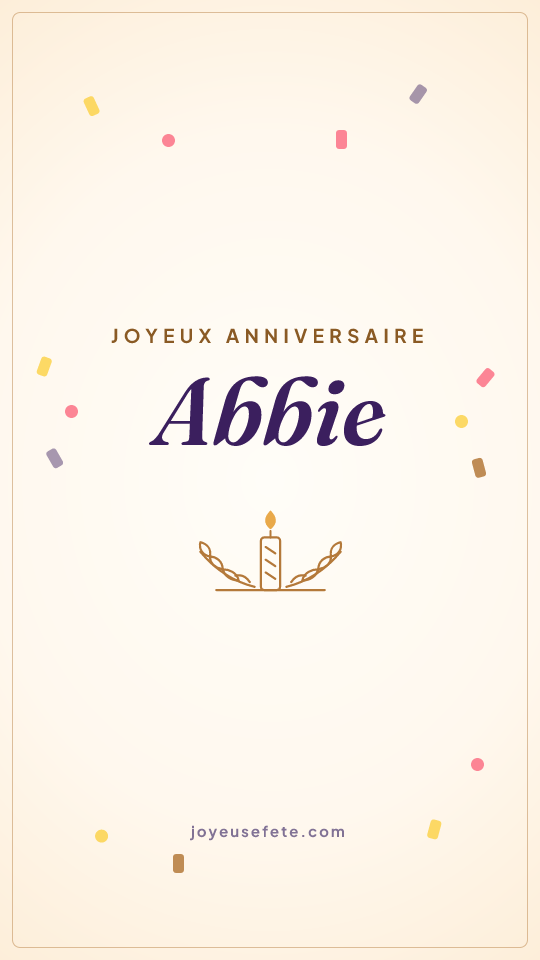 Image « Joyeux anniversaire Abbie » au format story
