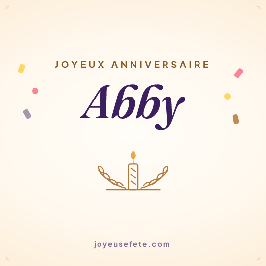 Image carrée « Joyeux anniversaire Abby » pour WhatsApp