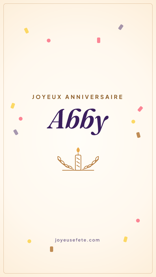 Image « Joyeux anniversaire Abby » au format story