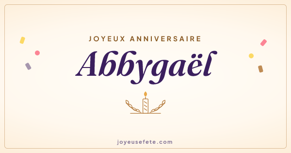 Image « Joyeux anniversaire Abbygaël » au format large