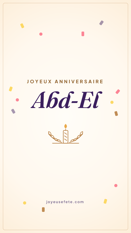 Image « Joyeux anniversaire Abd-El » au format story
