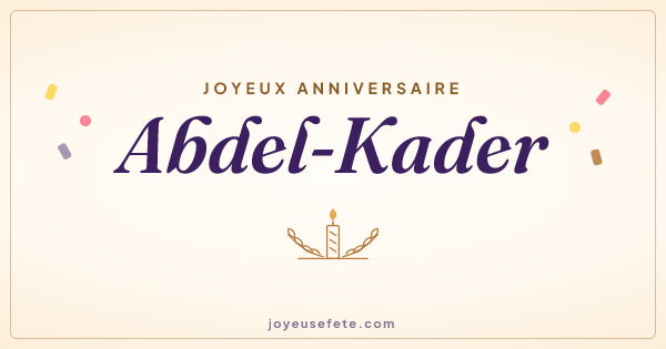 Image « Joyeux anniversaire Abdel-Kader » au format large