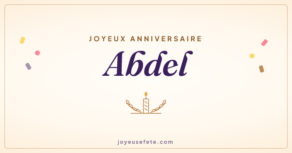 Image « Joyeux anniversaire Abdel » au format large
