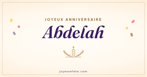 Image « Joyeux anniversaire Abdelah » au format large