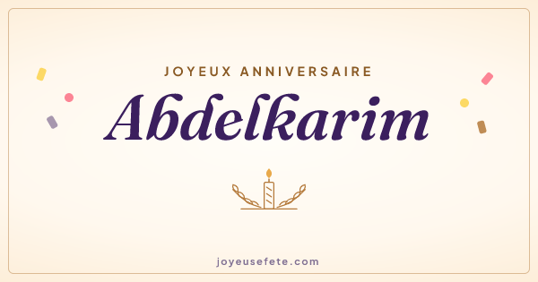 Image « Joyeux anniversaire Abdelkarim » au format large