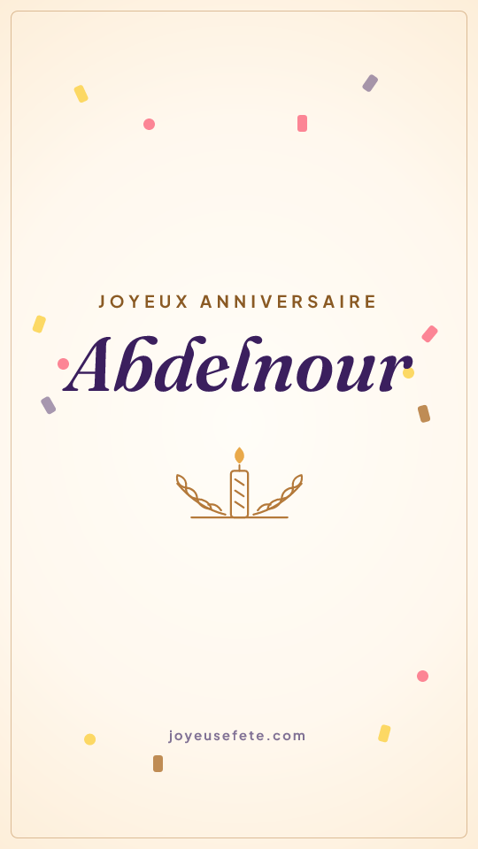 Image « Joyeux anniversaire Abdelnour » au format story
