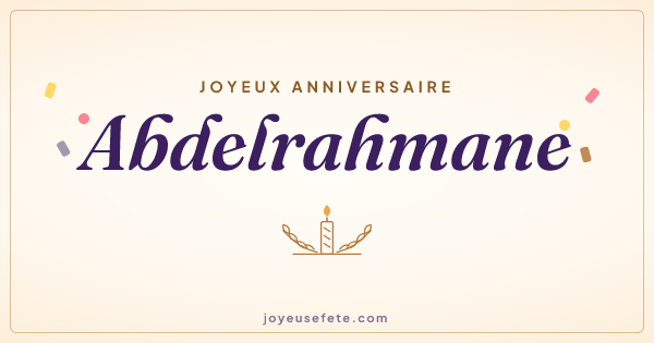 Image « Joyeux anniversaire Abdelrahmane » au format large